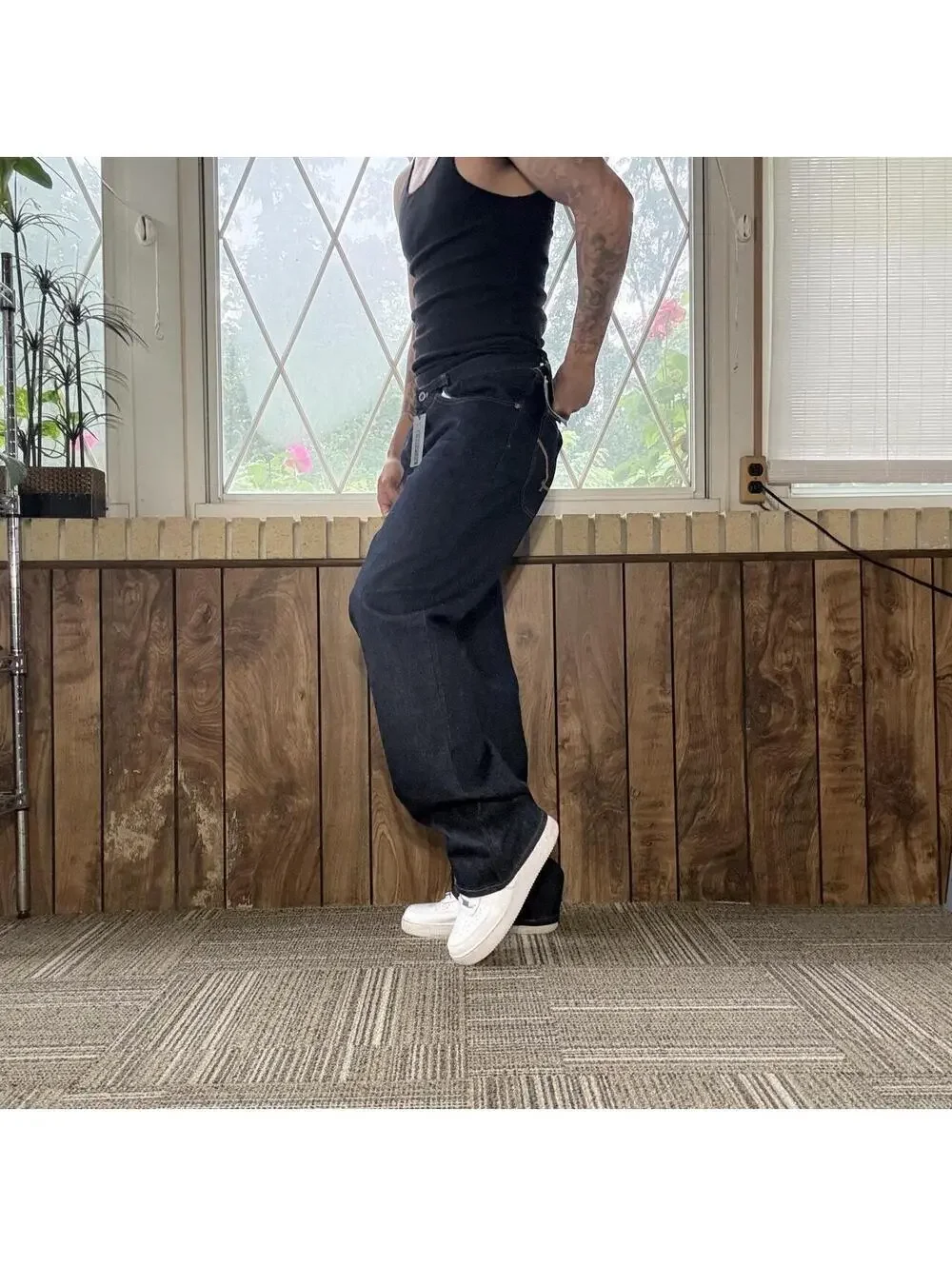 premium baggy denim jeans.